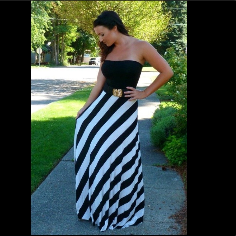 Black Strapless High-low Dress